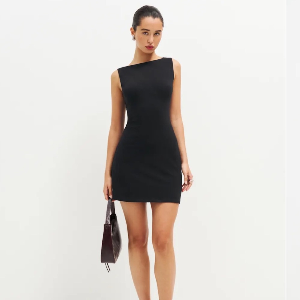 Reformation Nataly Black Mini Dress